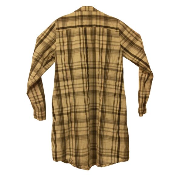 The North Face Valley shirt dress womens M Medium gray plaid long sleeve camp - Picture 2 of 10